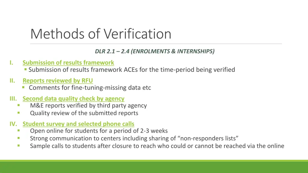 methods of verification