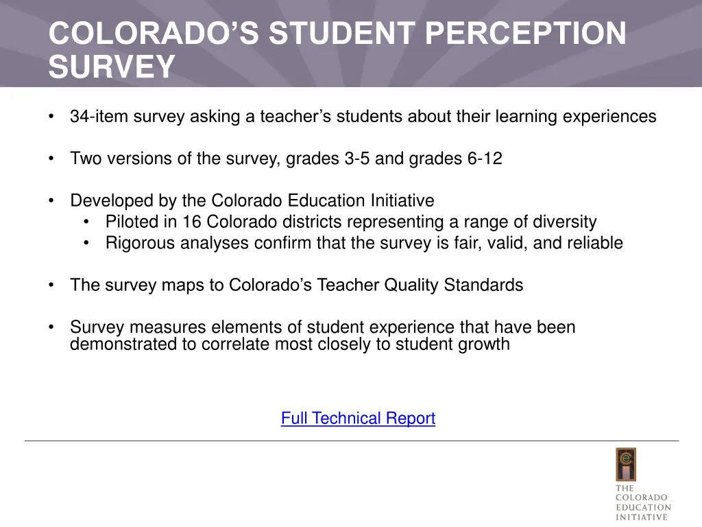 colorado s student perception survey