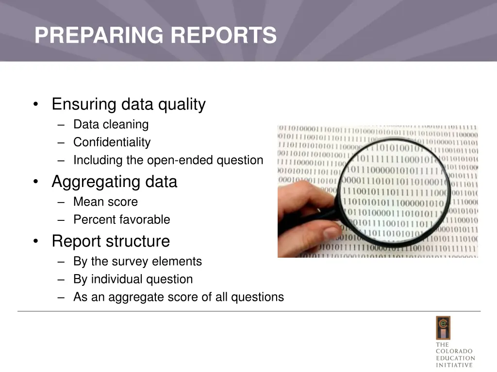 preparing reports