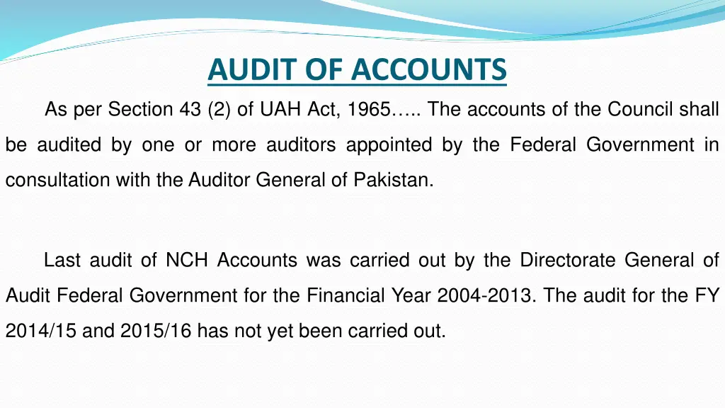 audit of accounts