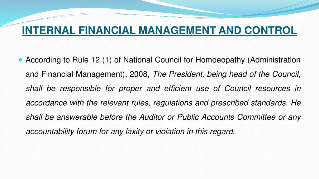 internal financial management and control
