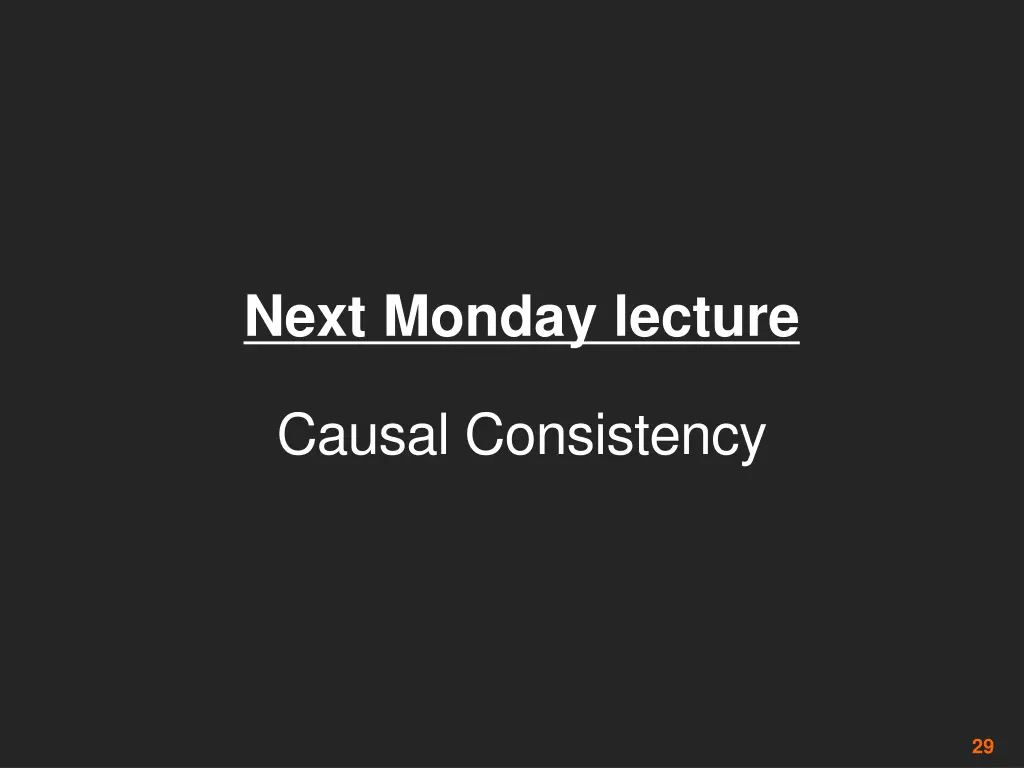 next monday lecture