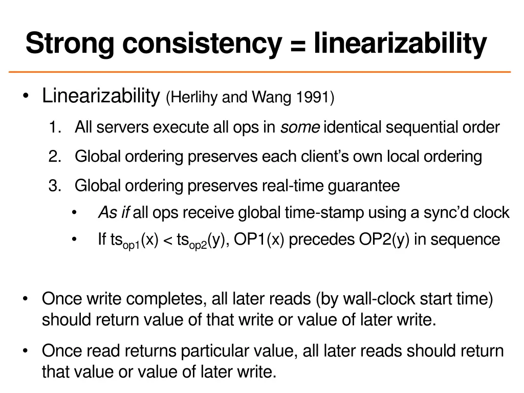 strong consistency linearizability