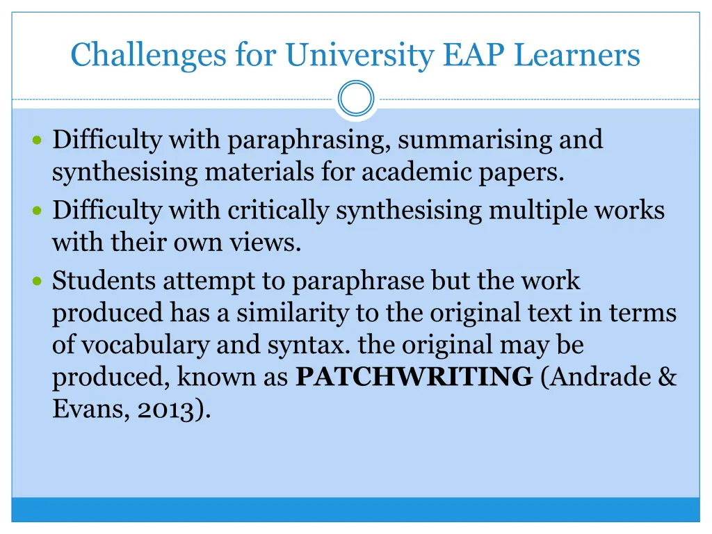 challenges for university eap learners