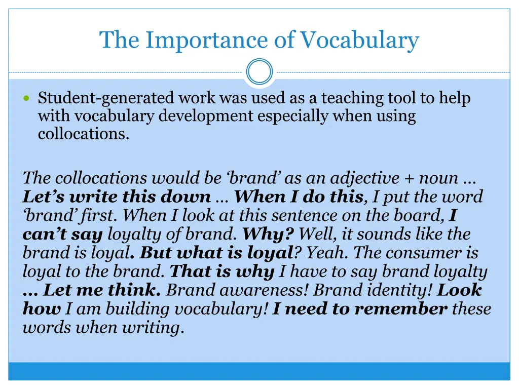 the importance of vocabulary