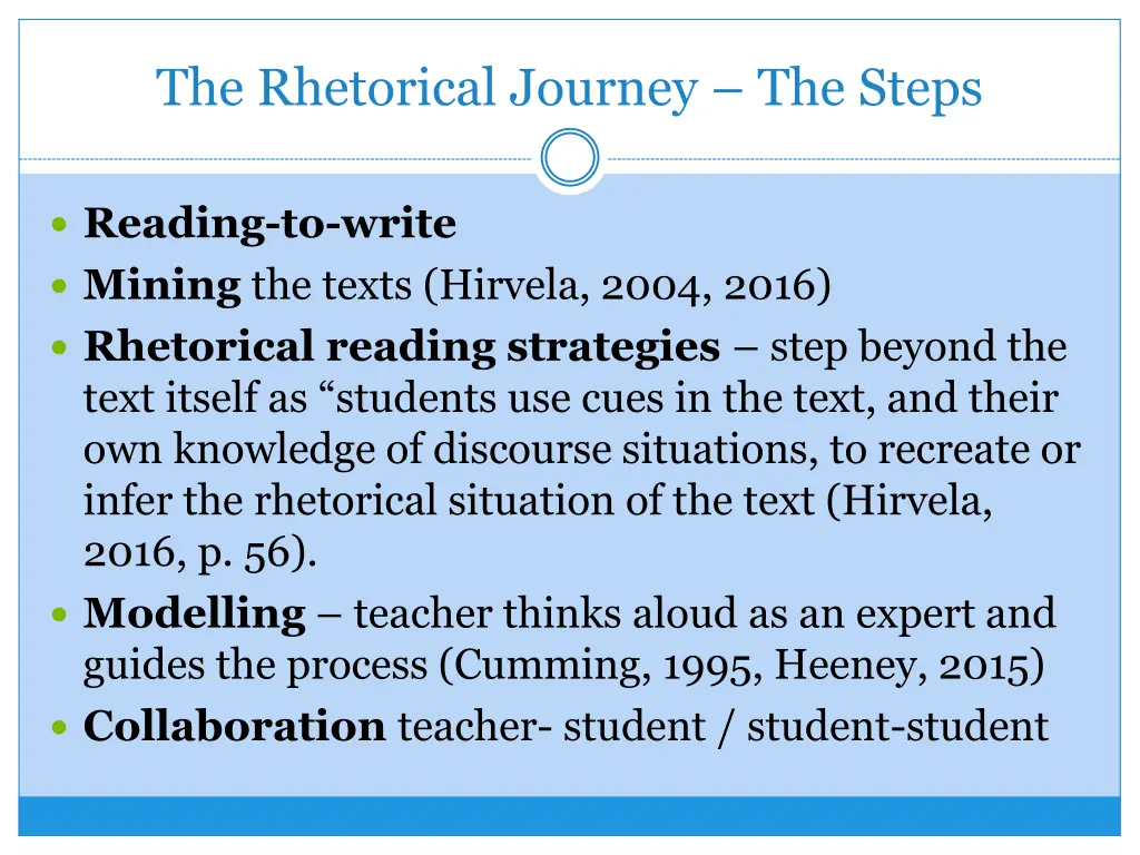 the rhetorical journey the steps