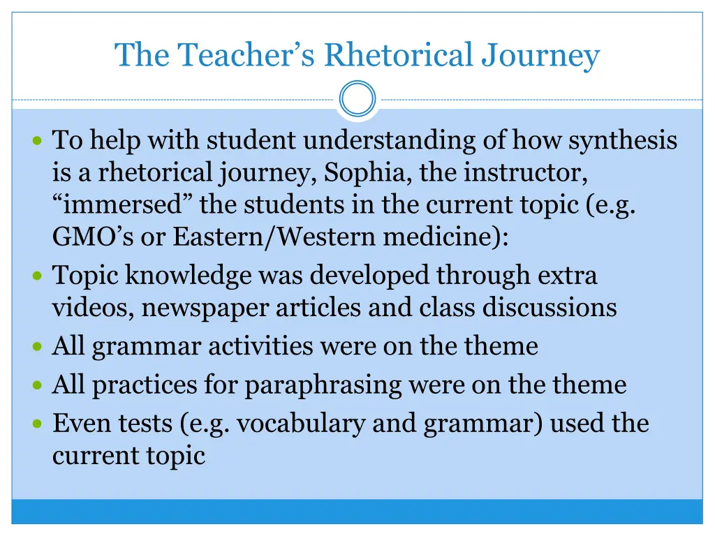 the teacher s rhetorical journey