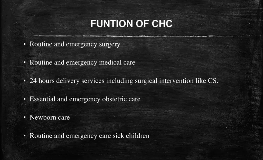funtion of chc