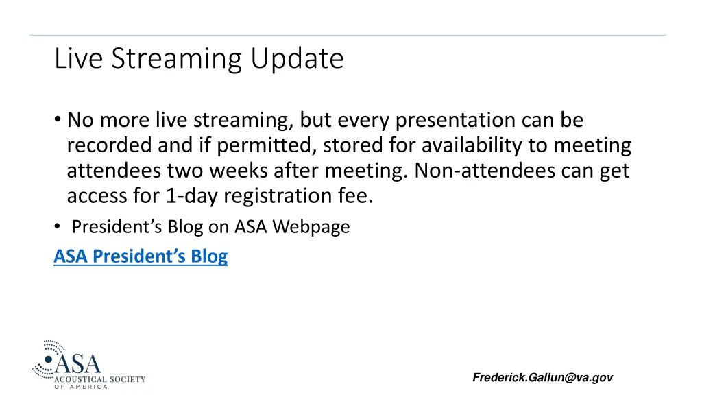 live streaming update
