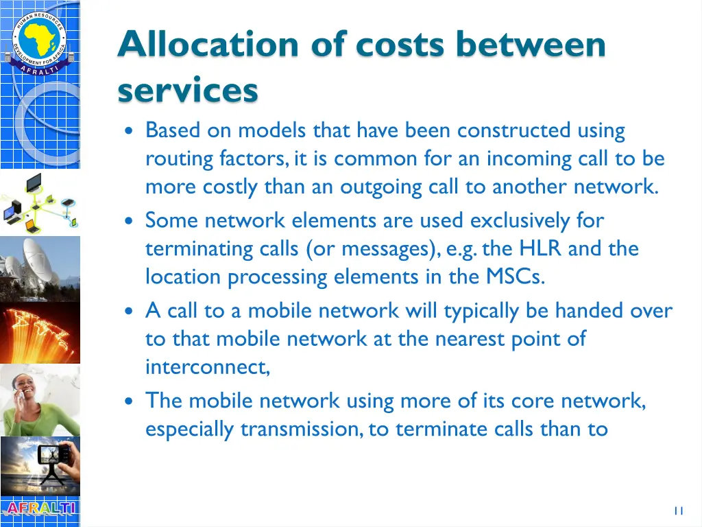 allocation of costs between services based