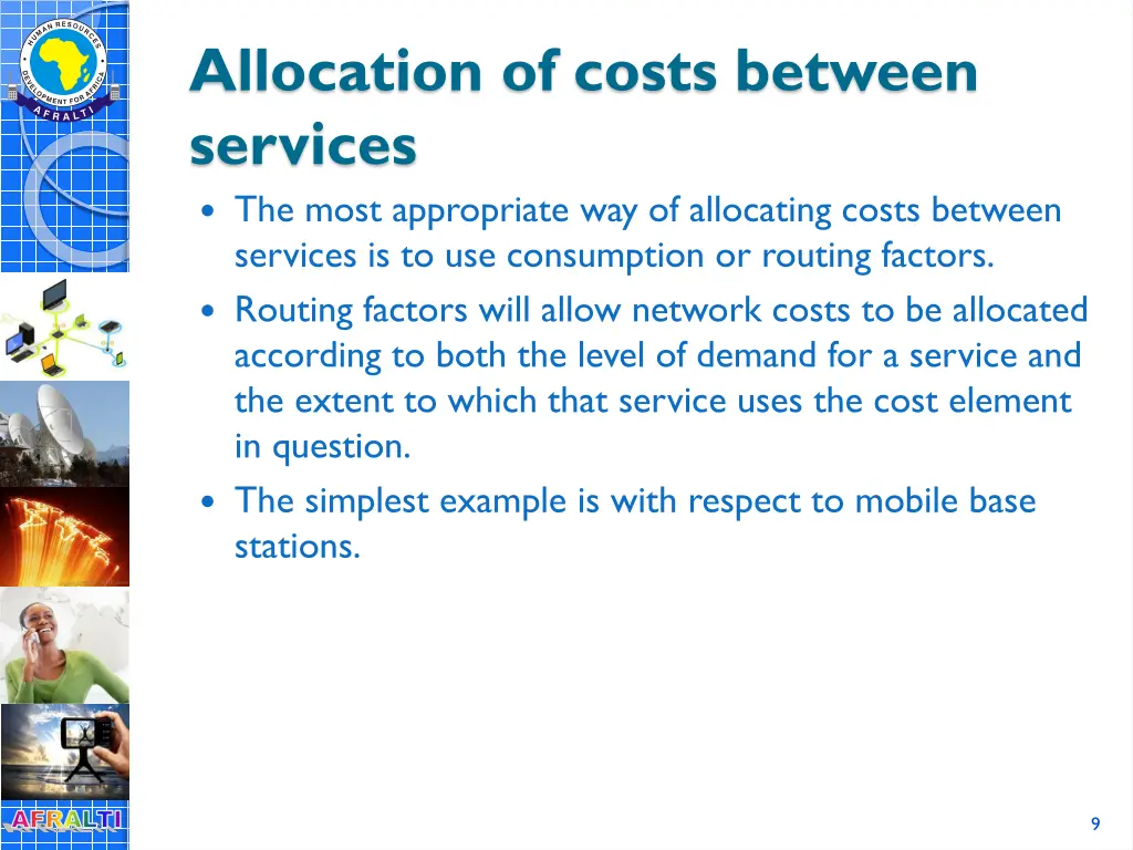 allocation of costs between services the most