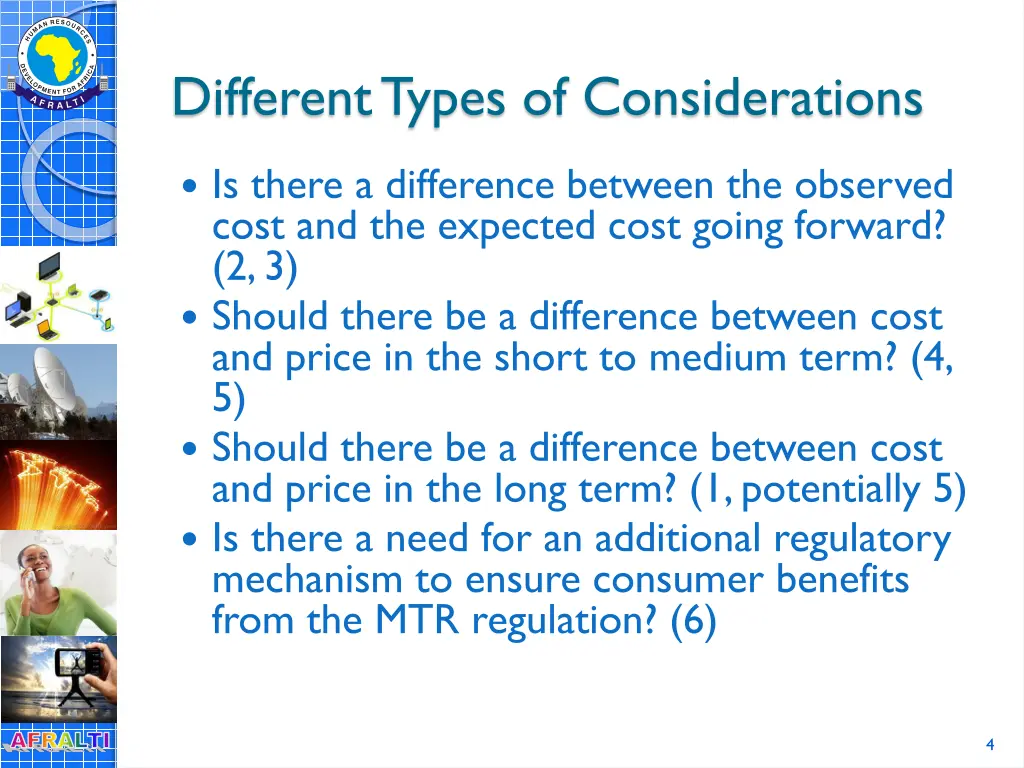 different types of considerations