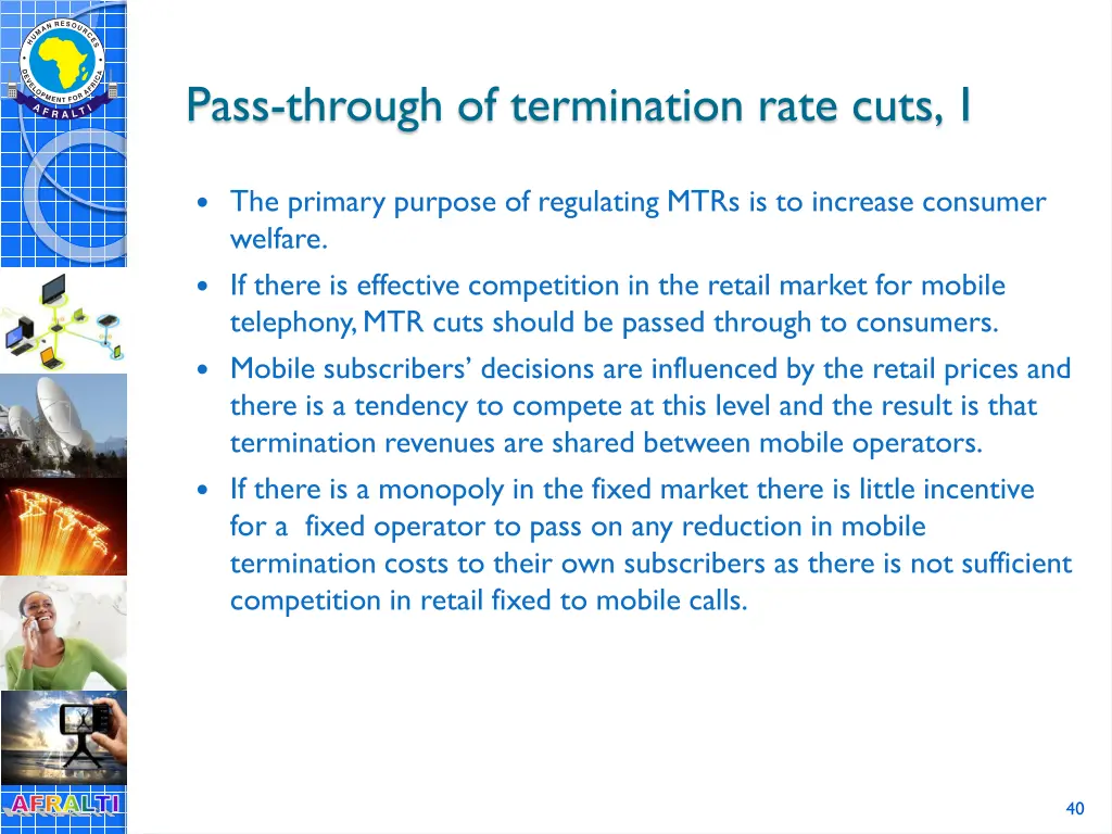 pass through of termination rate cuts 1
