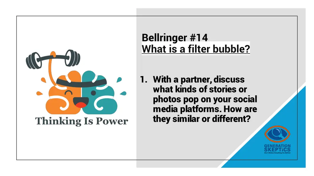 bellringer 14 what is a filter bubble