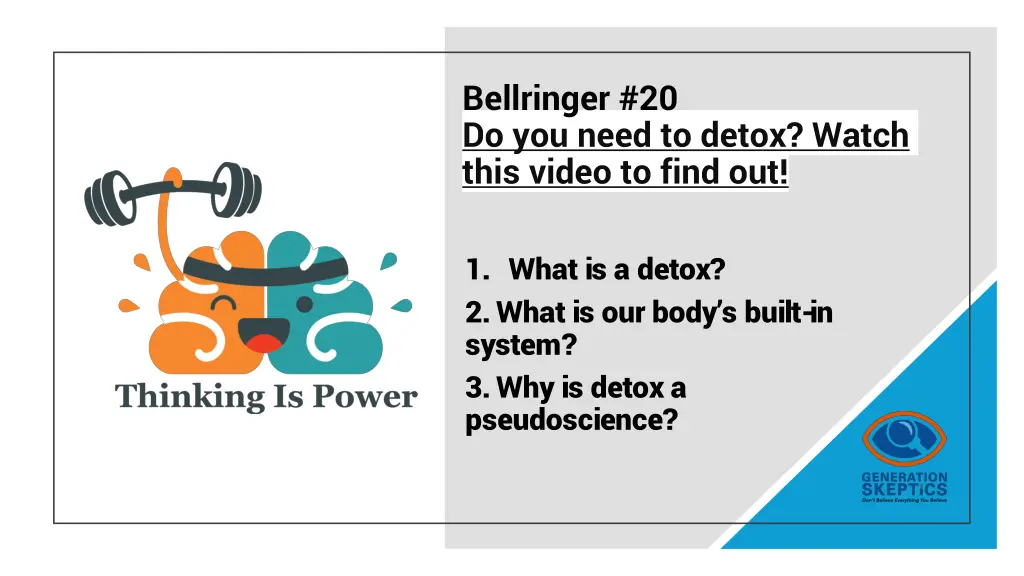 bellringer 20 do you need to detox watch this