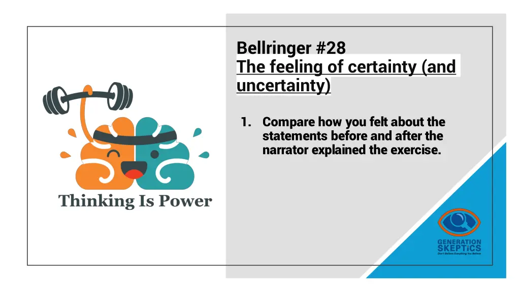 bellringer 28 the feeling of certainty