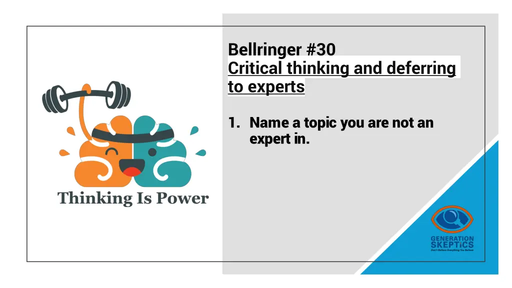 bellringer 30 critical thinking and deferring