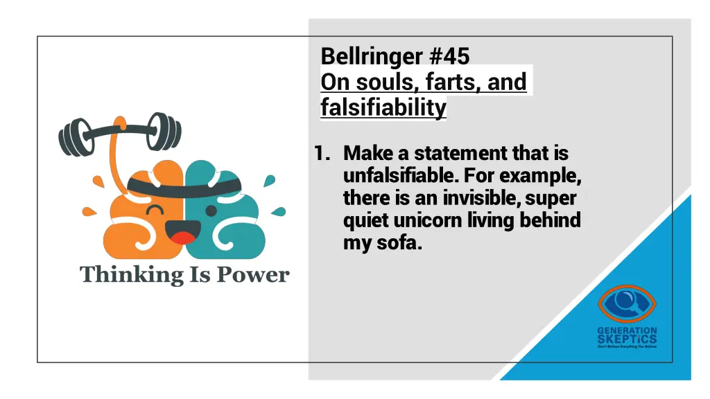 bellringer 45 on souls farts and falsifiability