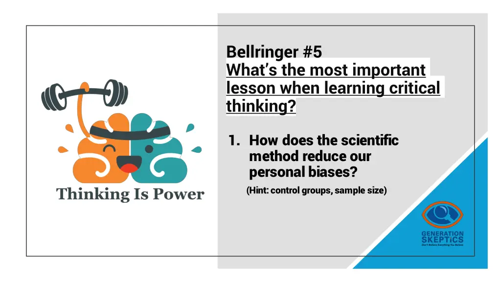 bellringer 5 what s the most important lesson