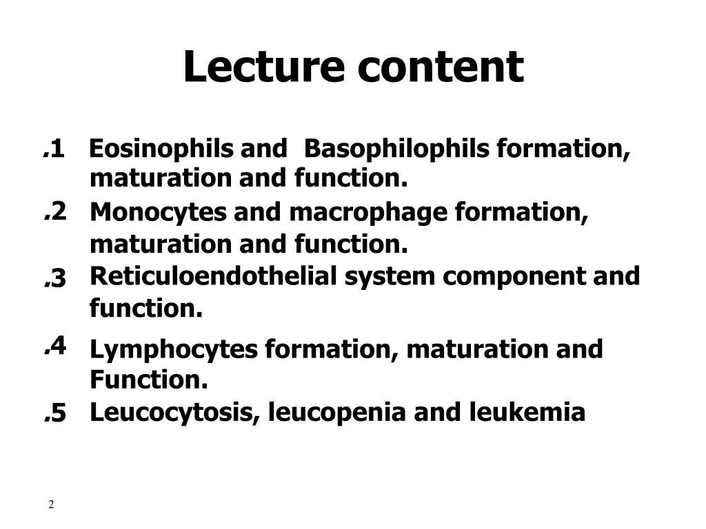 lecture content