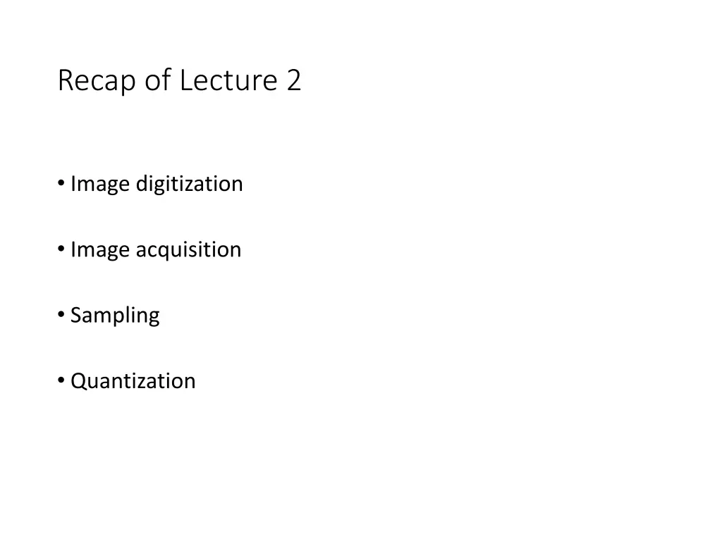 recap of lecture 2
