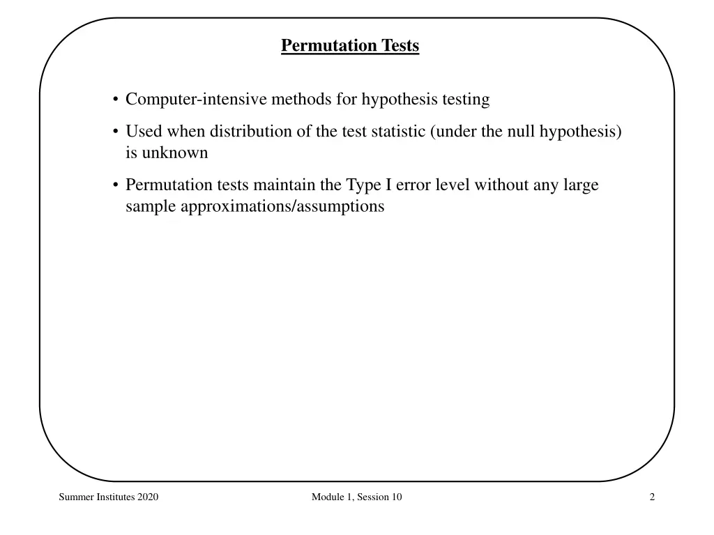 permutation tests 1