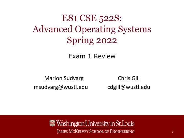 e81 cse 522s advanced operating systems spring