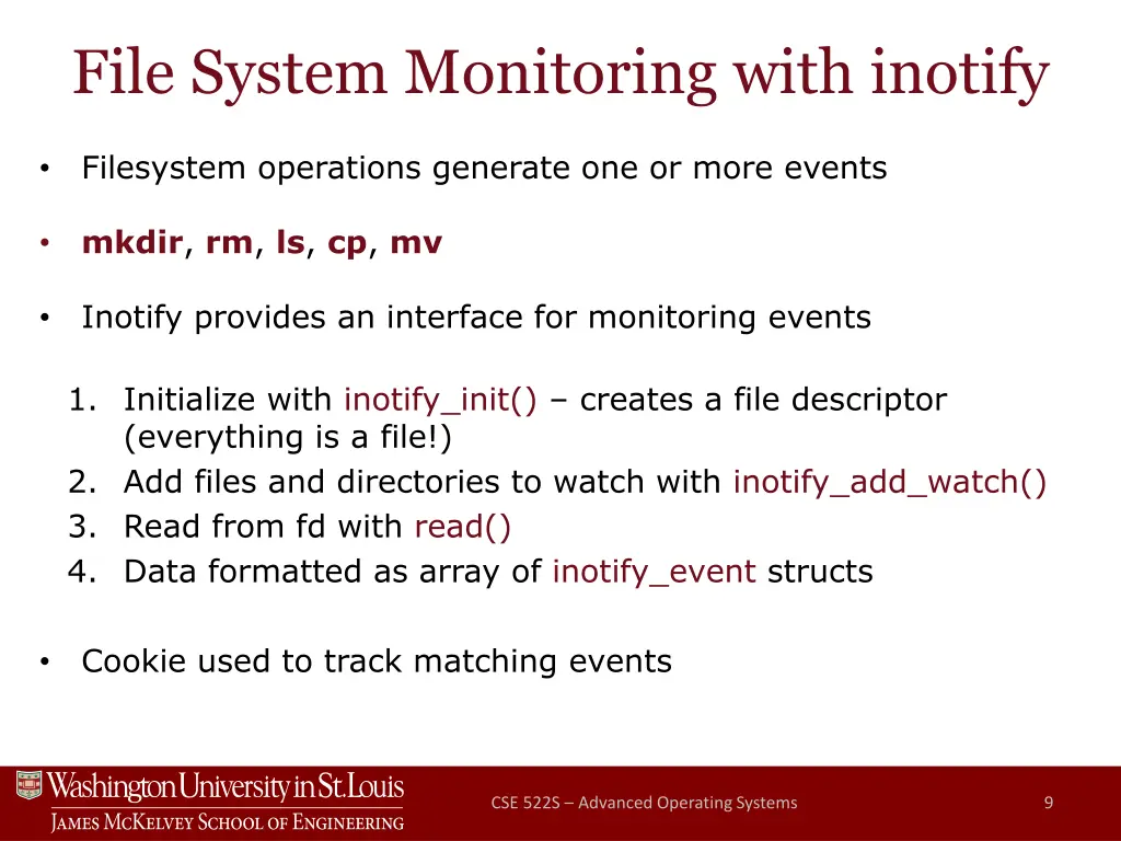 file system monitoring with inotify