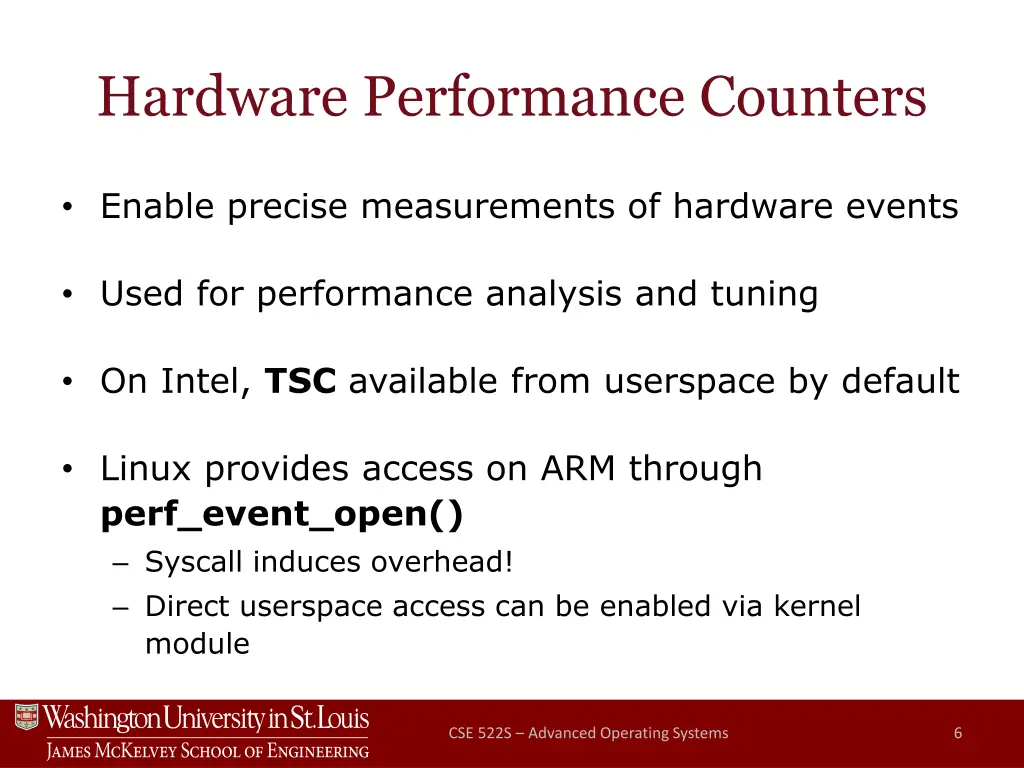 hardware performance counters