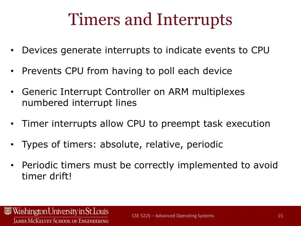 timers and interrupts