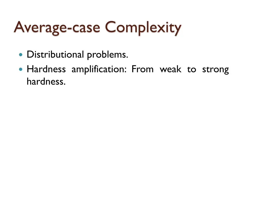 average case complexity 2