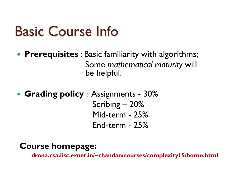 basic course info 1