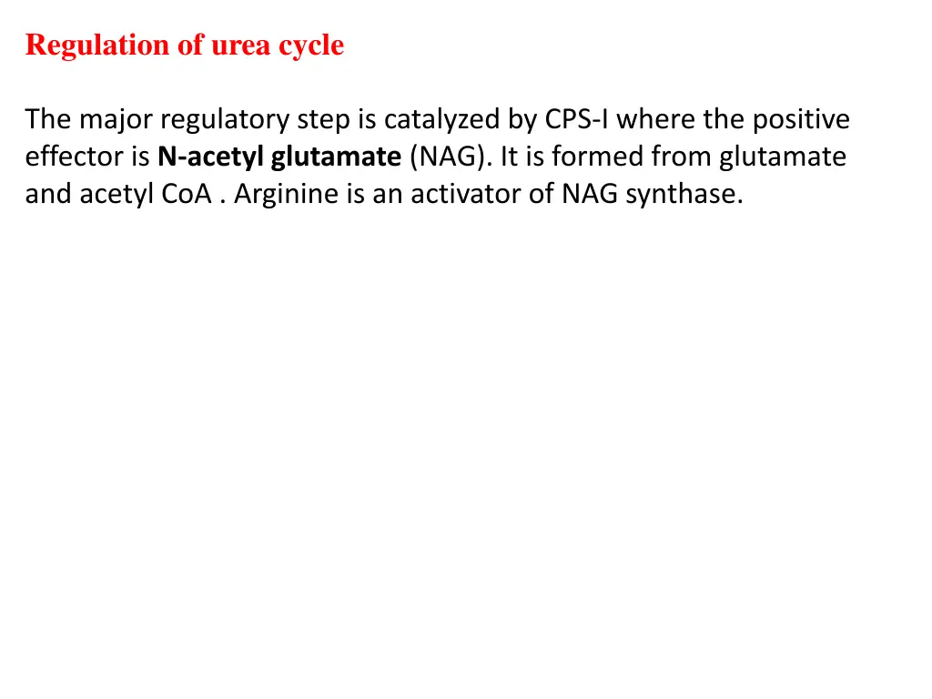 regulation of urea cycle