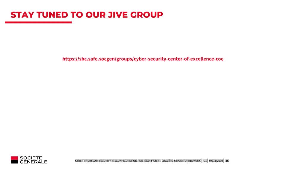 stay tuned to our jive group
