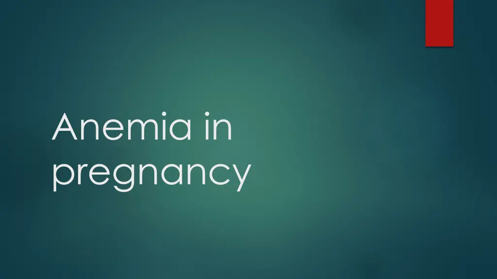 anemia in pregnancy