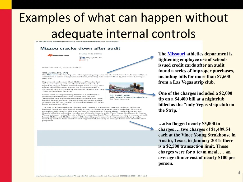 examples of what can happen without adequate 1