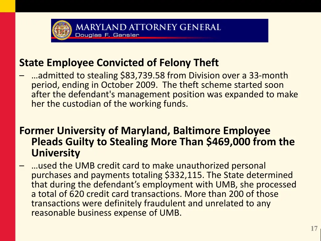 state employee convicted of felony theft admitted