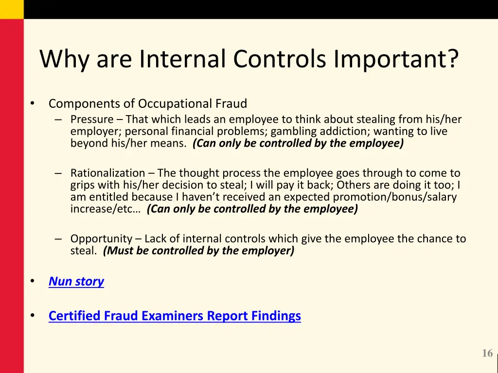 why are internal controls important 1