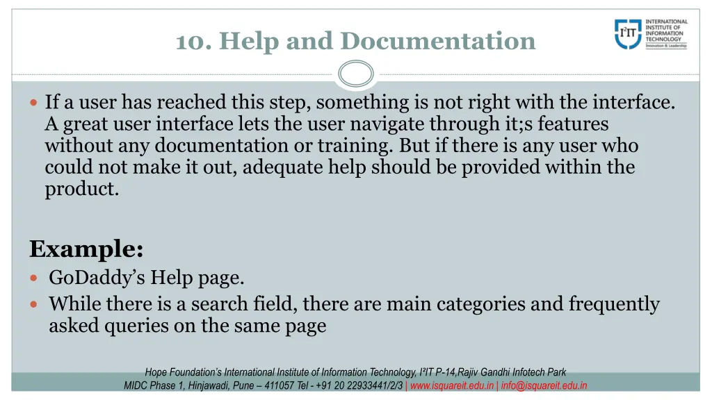 10 help and documentation