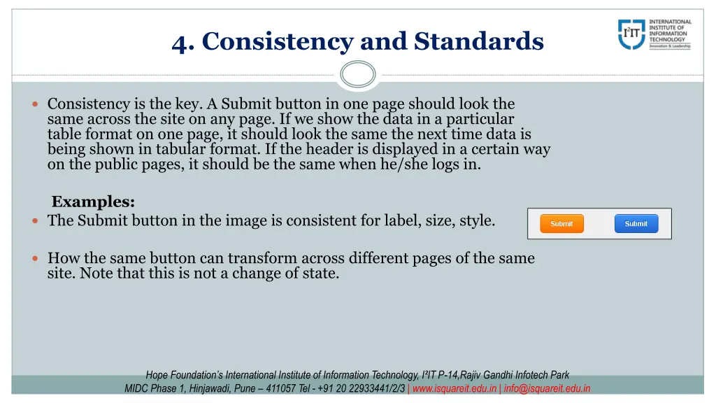4 consistency and standards