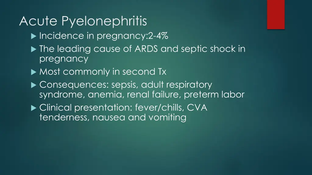 acute pyelonephritis incidence in pregnancy
