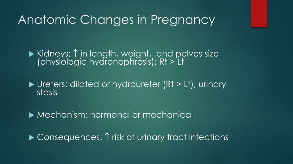 anatomic changes in pregnancy