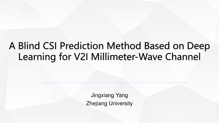 a blind csi prediction method based on deep