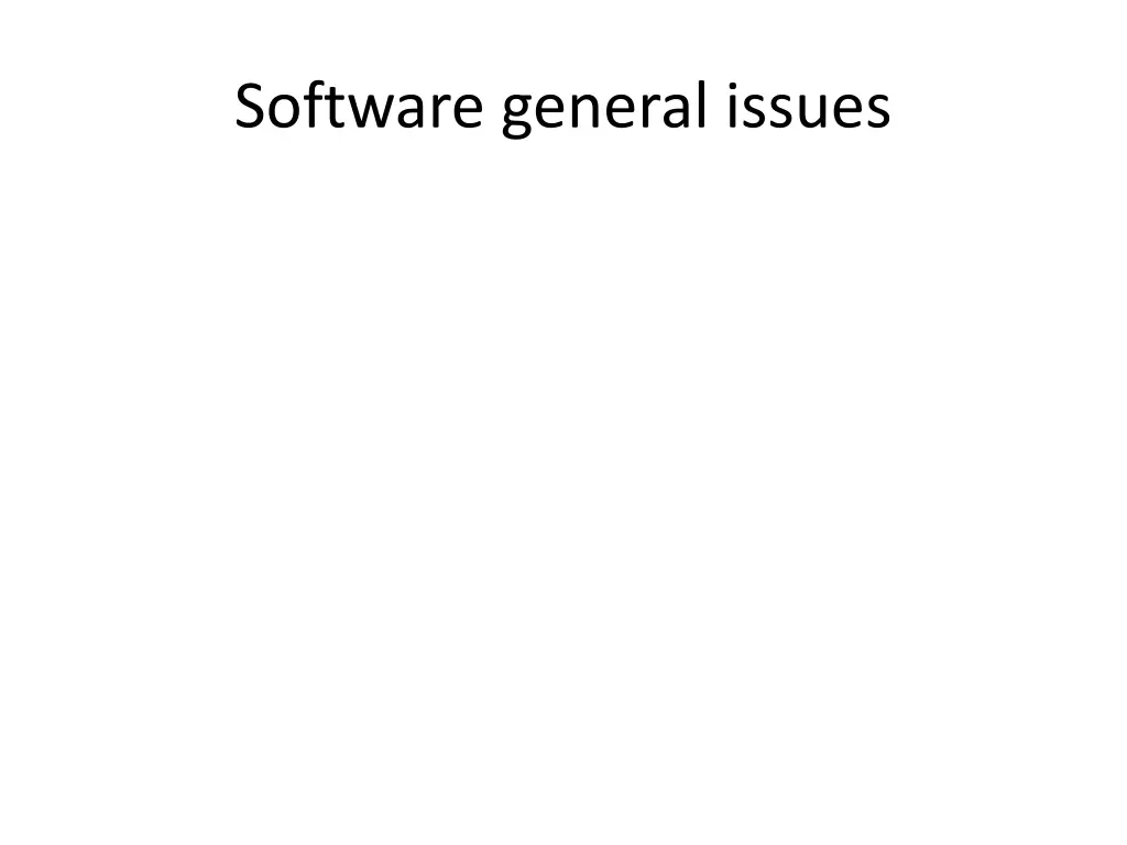software general issues 1