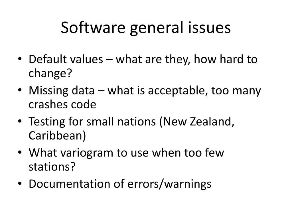software general issues