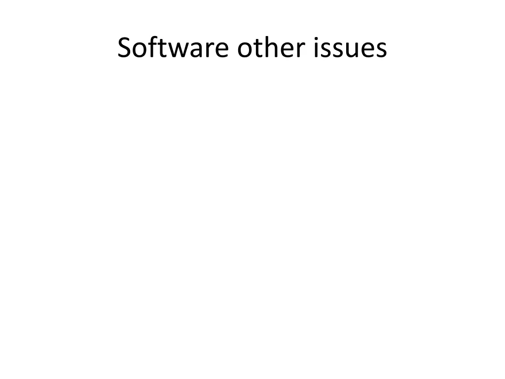 software other issues