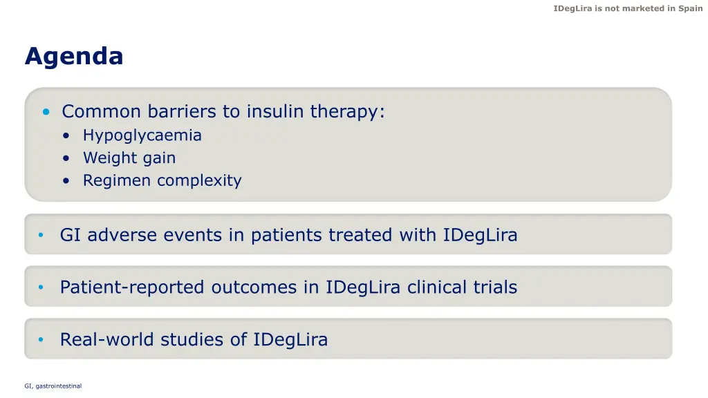 ideglira is not marketed in spain