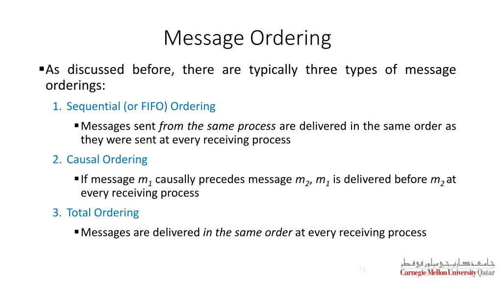 message ordering