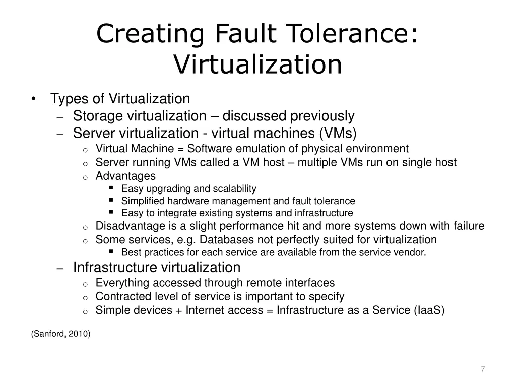 creating fault tolerance virtualization