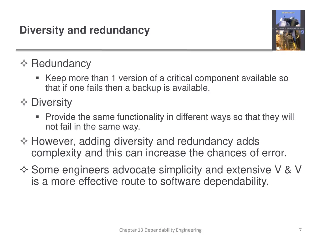 diversity and redundancy